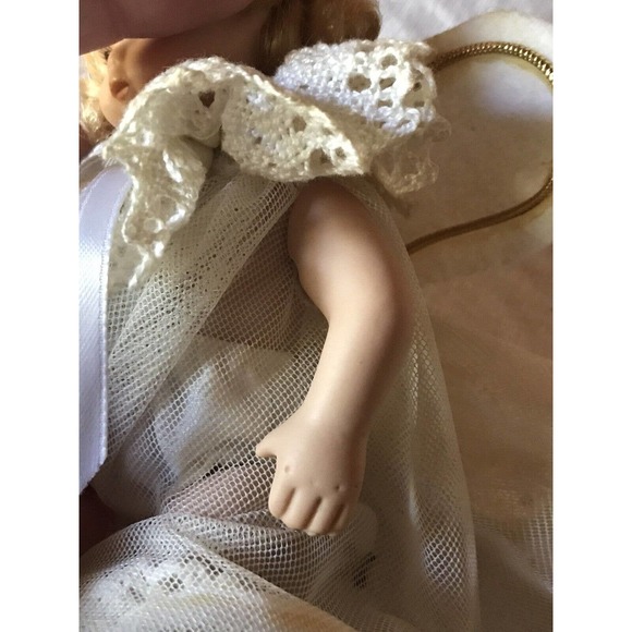 Small Bisque Baby Doll Angel Jointed Limbs Tulle Crochet Dress 6.5” READ - Picture 14 of 15